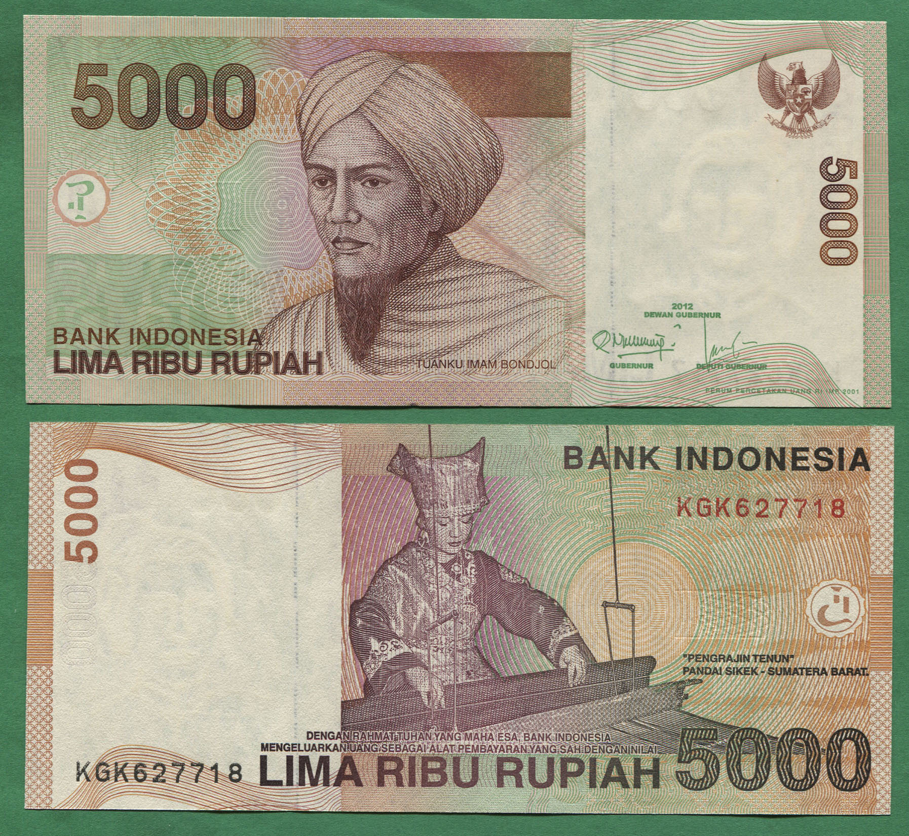 Indonesia: 5000 rupiah Año 2012